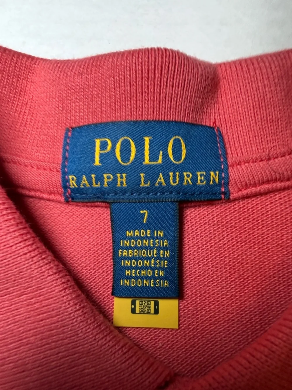 Polo Ralph Lauren LOT of 2 Kids Polo Shirts Size 7 Purple & Coral